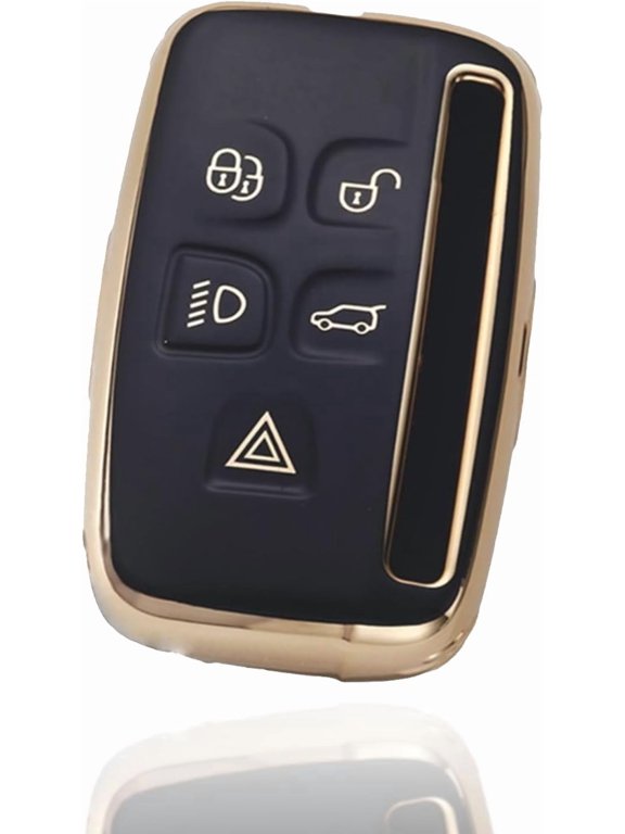 Range Rover Car Key Cover, Black Soft TPU Fob Cover 5 Buttons Key Shell Protector Remote Control Premium Key Protection Case, Compatible With Range Rover Sport Evoque LR4 Jaguar