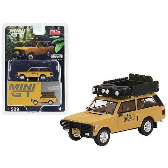 Range Rover with Roofrack Tan "Camel Trophy" (1982) Limited Ed to 2400 pieces 1/64 Diecast Model Car by Mini GT