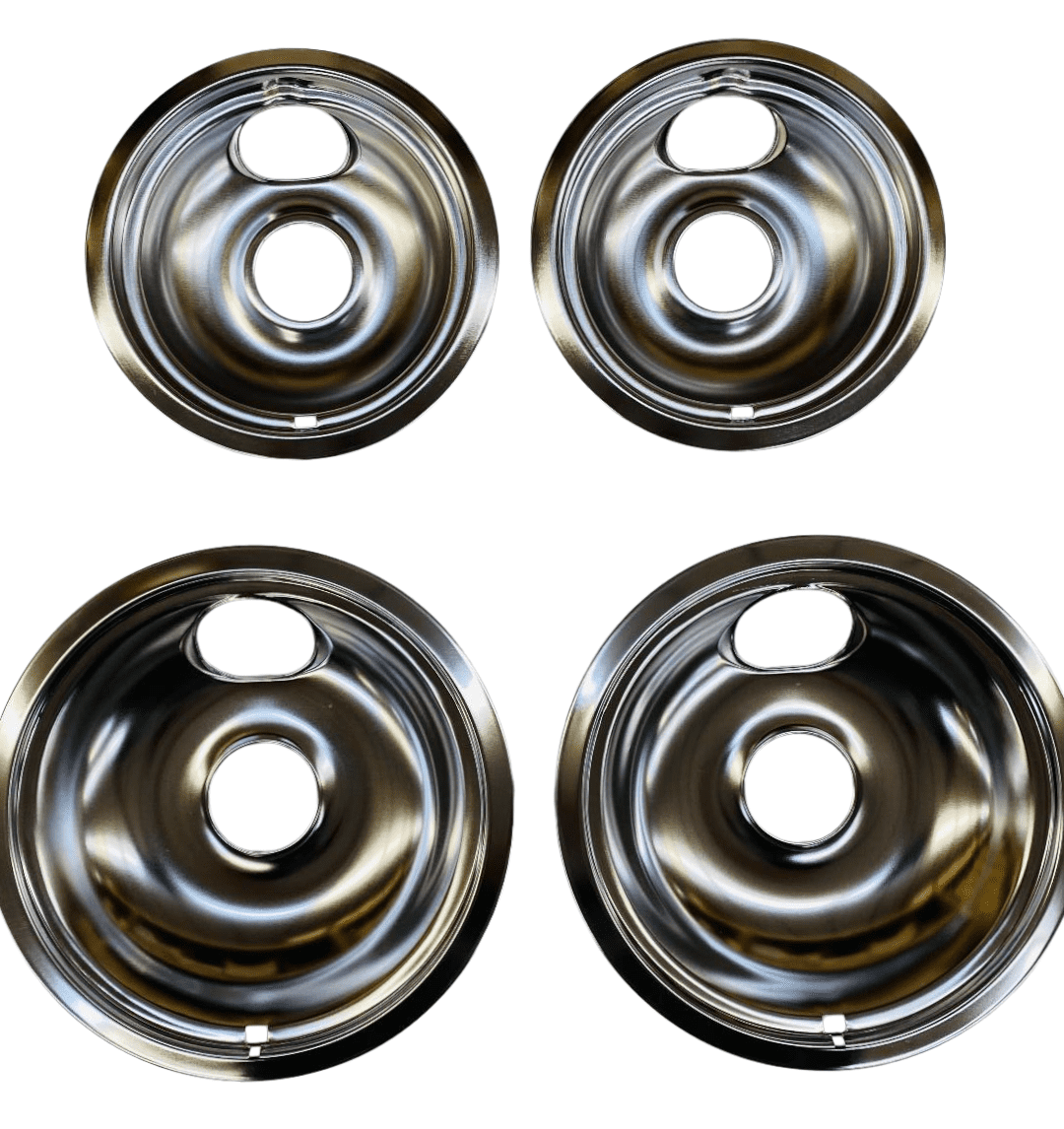 Range Top Drip Pans for Whirlpool, Sears, 2 of W10196406 & 2 of W10196405