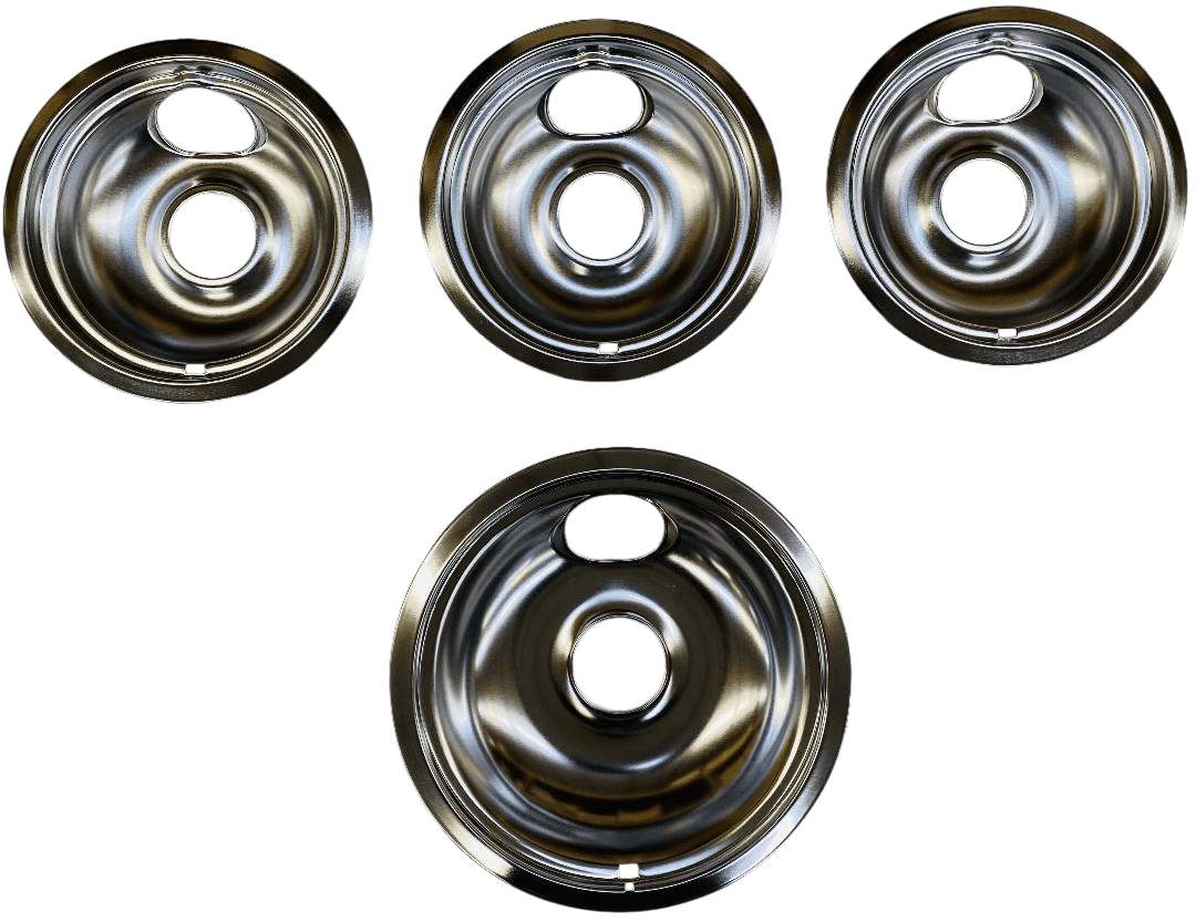 Range Top Drip Pans for Whirlpool, Sears, 3 of W10196406 & 1 of W10196405