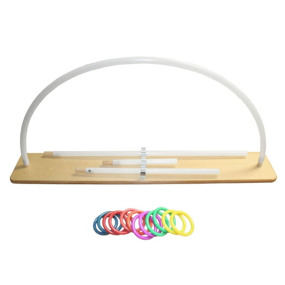 Rehabilitation Advantage Range of Motion Upper Extremity Therapy Exerciser Adjustable Arc with Color Rings Arm & Shoulder Mobility Training Tool for Home, Clinic, or Classroom Non-Slip Wood Bas