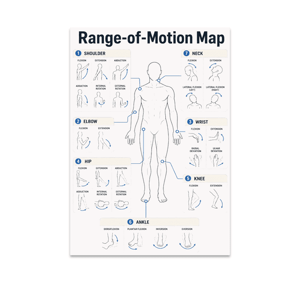 Range-of-Motion Map Poster - Physical Therapy Enthusiast - 13x19 Poster Print