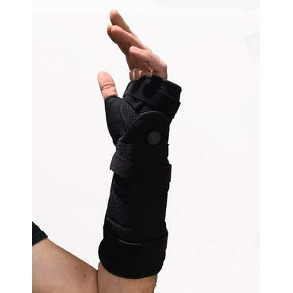 Range of motion wrist brace with adjustable flexion and extension control. Malleable forearm splint design. Superior wrist immobilization. (Medium)