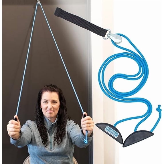 RangeMaster BlueRanger Shoulder Pulley with Patient Guide │ Aids Recovery and Rehabilitation │ Helps Enhance Pain Free Range of Motion │ Adjustable, Web Strap Door Attachment