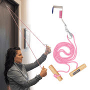 RangeMaster Econo Ranger Shoulder Pulley   Physical Therapy Exercises   Aids in Recovery and Rehabilitation   Increases Mobility   Wooden Handles for Comfort   Metal Bracket Door Attachment Pink