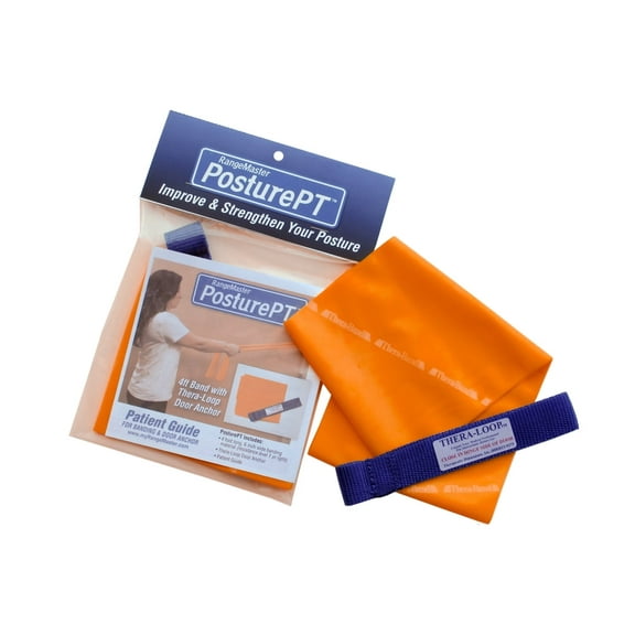 RangeMaster Posture PT │ Strengthen and Improve Posture │ Alleviate Pain │ Upper Body Exercise │ Physical Therapy Band │ Exercise Guide │ Nylon Band Door Attachment