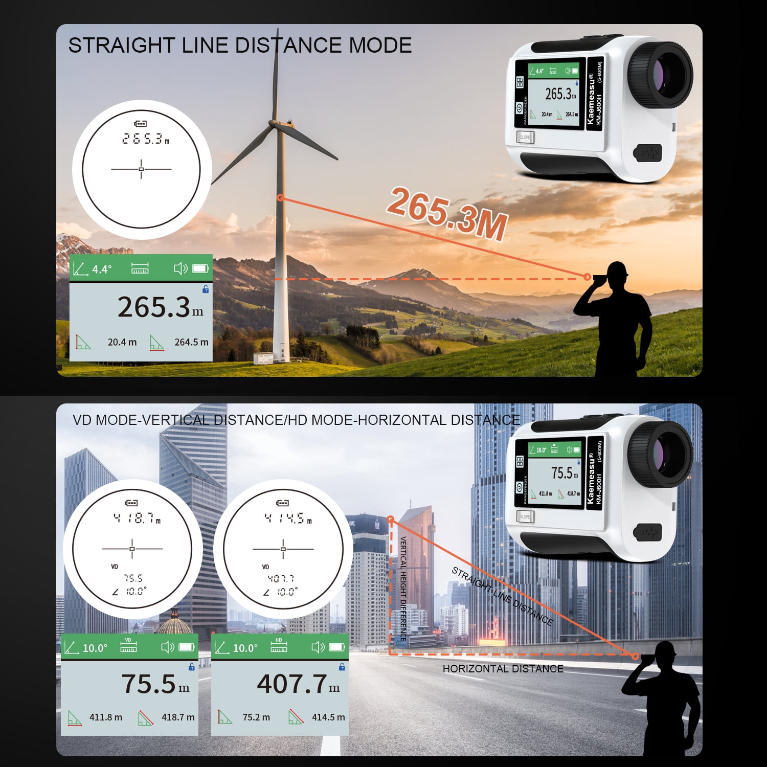 Rangefinders,With Lcd / 1500m Distance Lcd Screen / 800m / 1200m ...