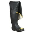 thumbnail image 1 of Ranger 36" Heavy-Duty Men's Full Rubber Hip Boots with Steel Toe, Black & Yellow, 1 of 2