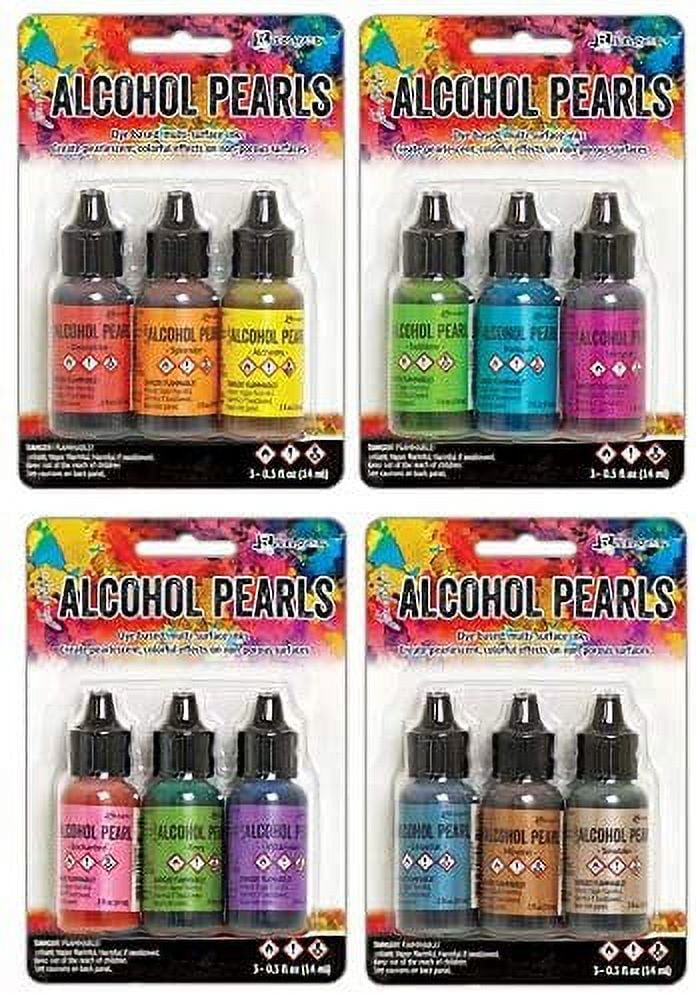 Ranger Alcohol Ink Pearls Bundle: 3-Packs of 0.5fl oz Each - Sets 01-04 12 Colors Total