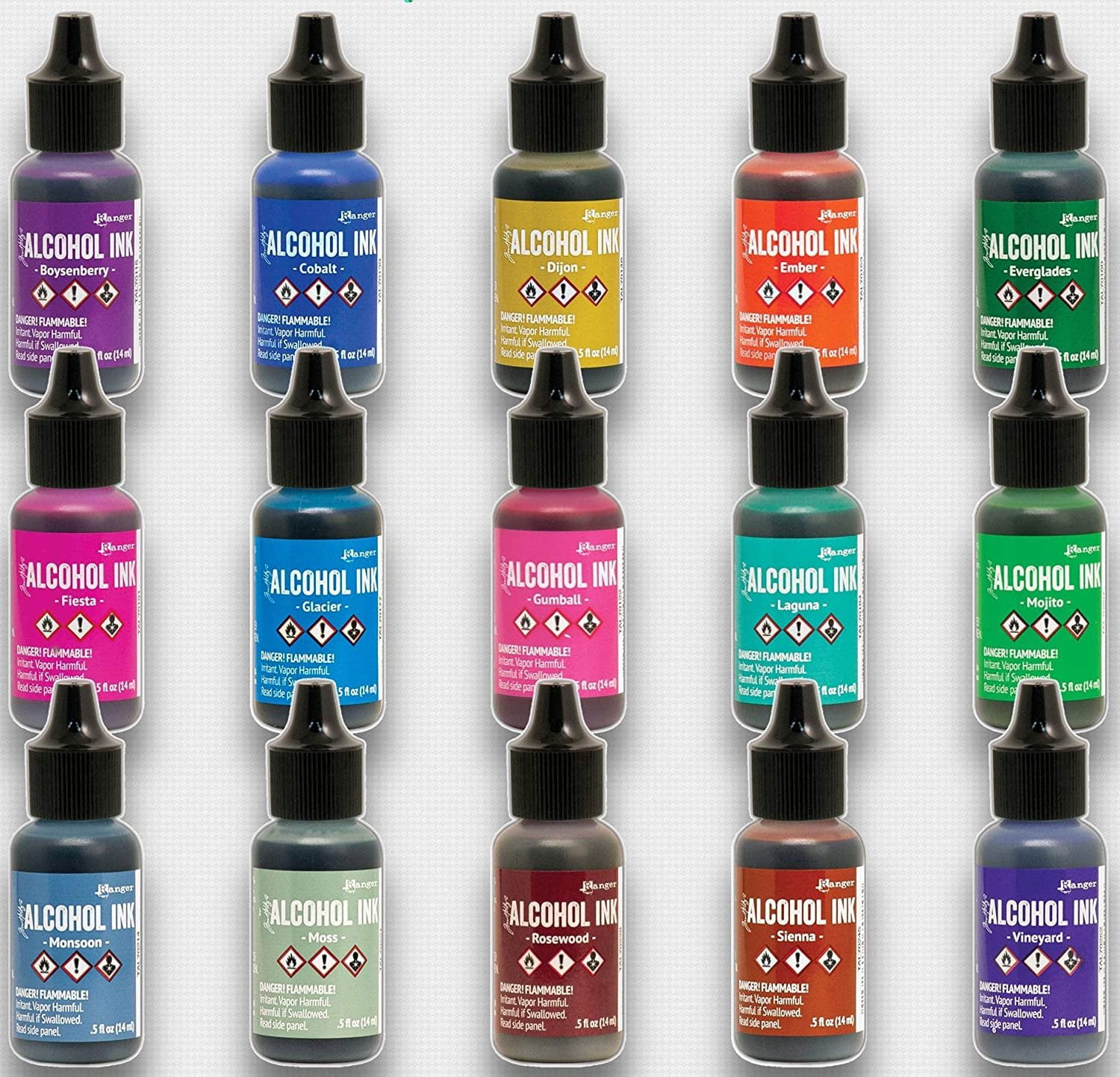 Ranger Alcohol Inks New 2020 Colors Bundle Boysenberry, Cobalt, Dijon