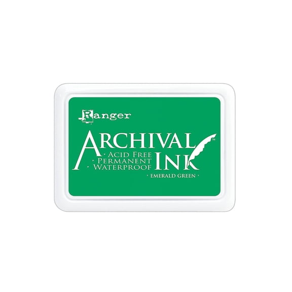Ranger Archival Ink Jumbo Ink Pad 3 - Emerald Green, 1 Pack of 3 Piece