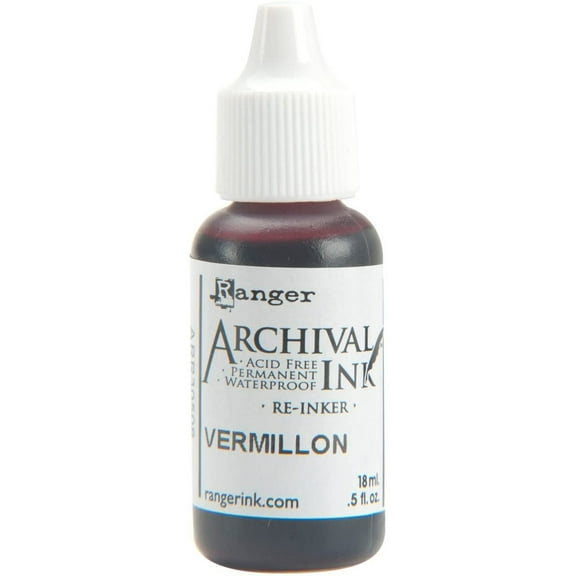 Ranger Archival Pad Reinker .5oz-Vermillion