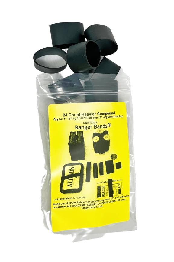 Medium Wide 24 Count Heavier Compound from Black EPDM Rubber Made in the USA