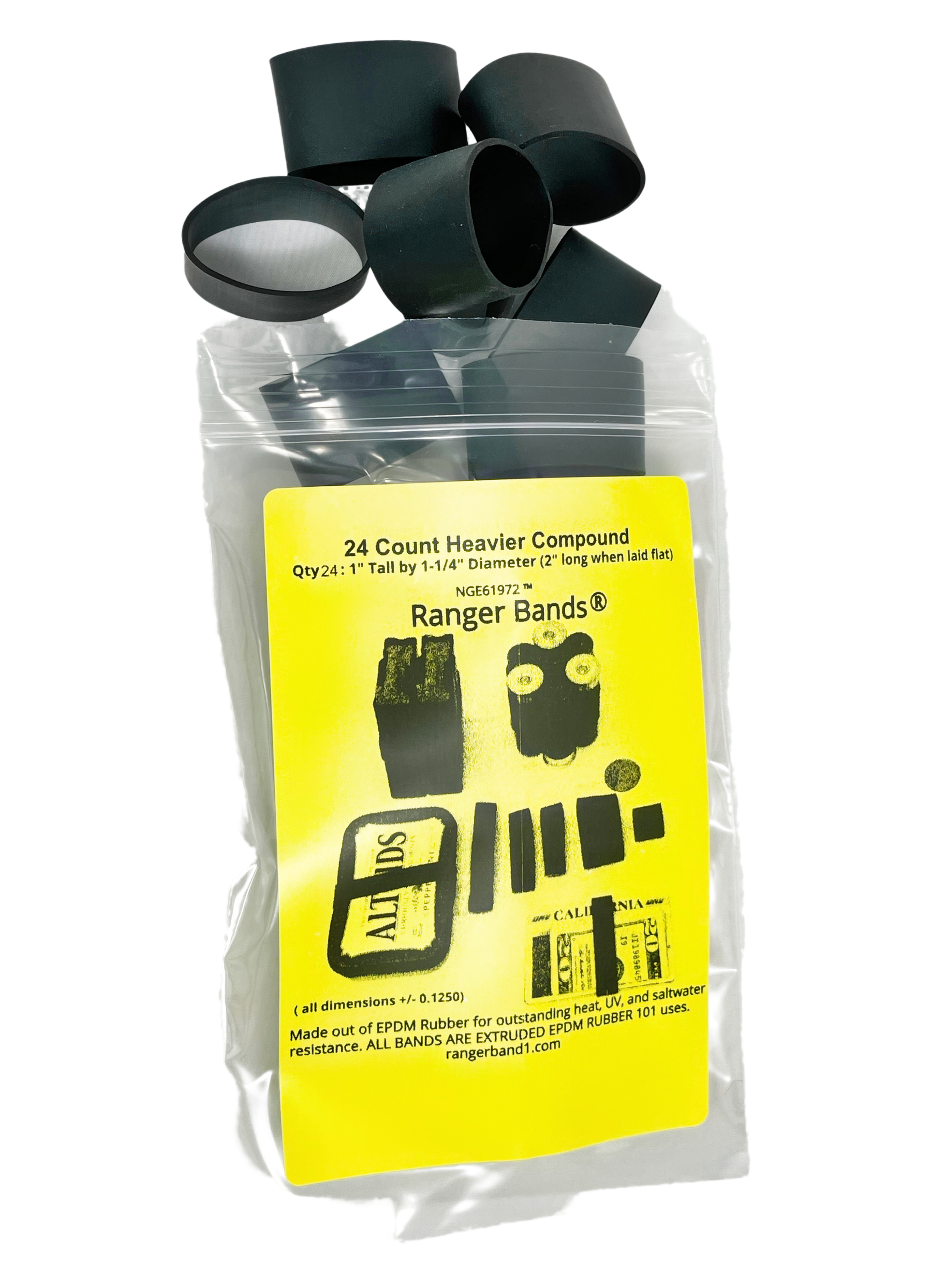 Ranger Band Extra Stretch 25 Count Made from Black EPDM Rubber Camping & Strapping Gear Made in The USA