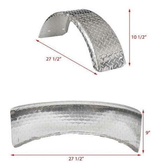 Ranger Boat Trailer Fender 204130 | 27 1/2 x 9 Inch Aluminum Diamond