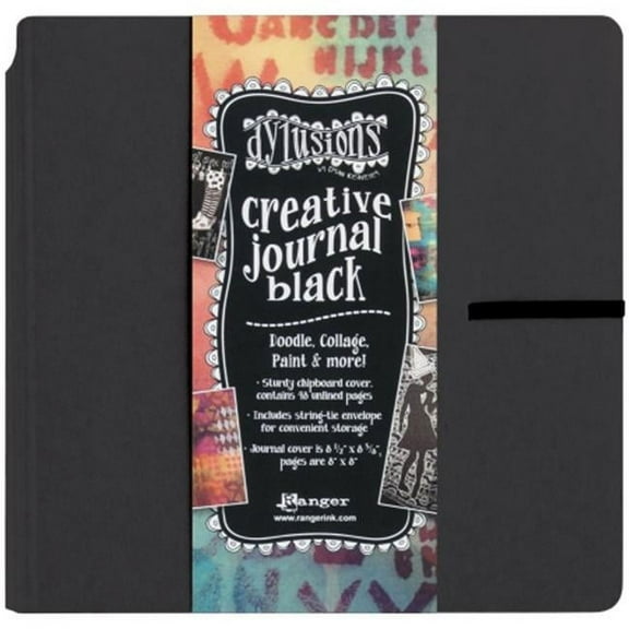 Ranger DYJ45557 Dylusions Dyan Reaveleys Black Creative Square Journal - 8 x 8 in.