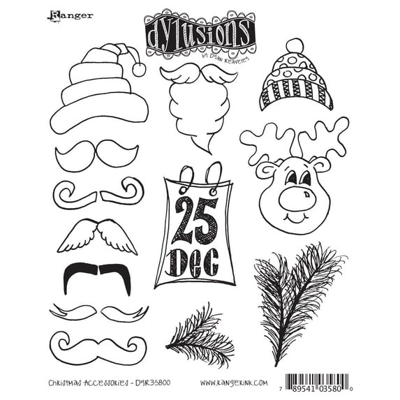 Ranger Dyan Reaveley's Dylusions Cling Stamp Collection-Christmas Accessories