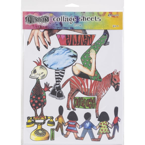 Dyan Reaveley's Dylusions Collage Sheets 8.5"X11" 24/Pkg-Set 4