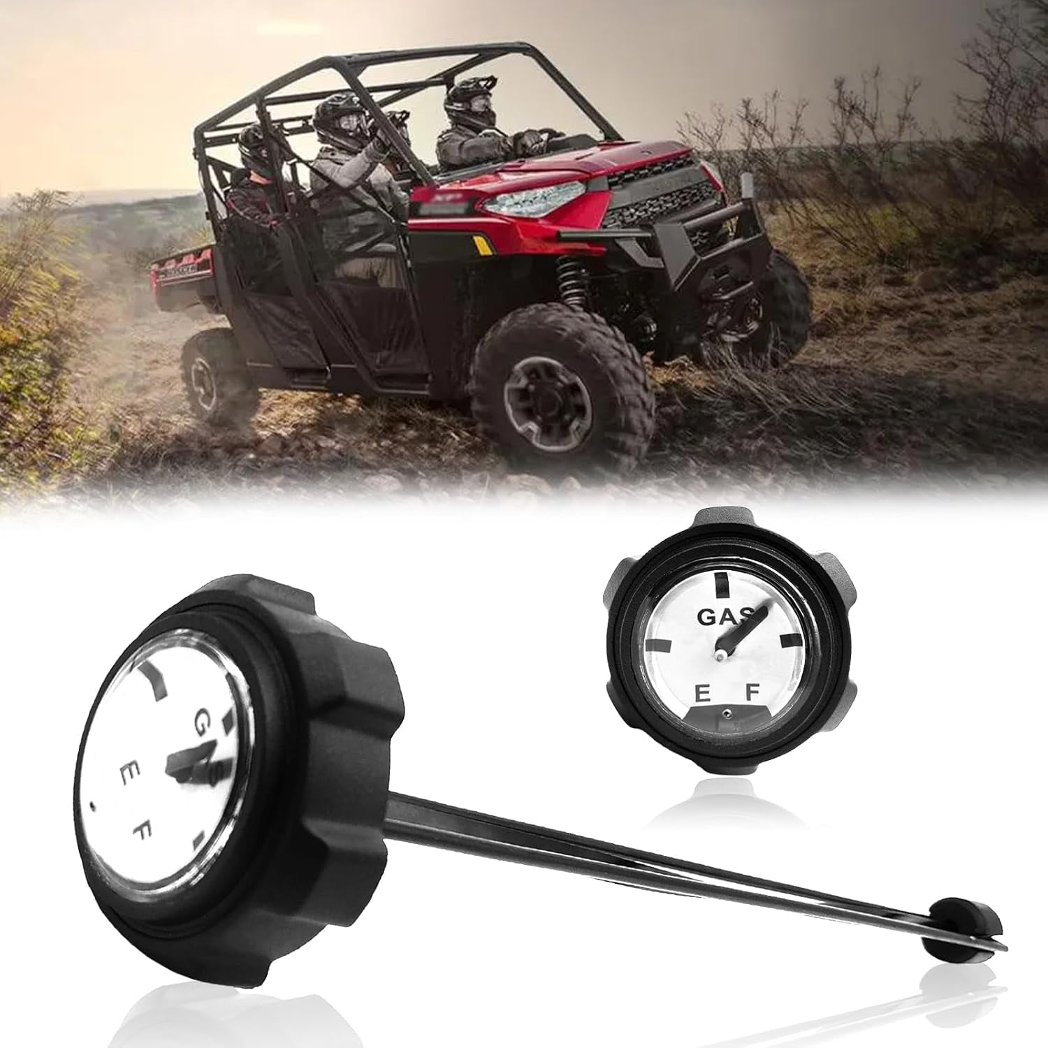 Ranger Gas Cap with Gauge, UTV Fuel Gas Cap Gauge Compatible with
