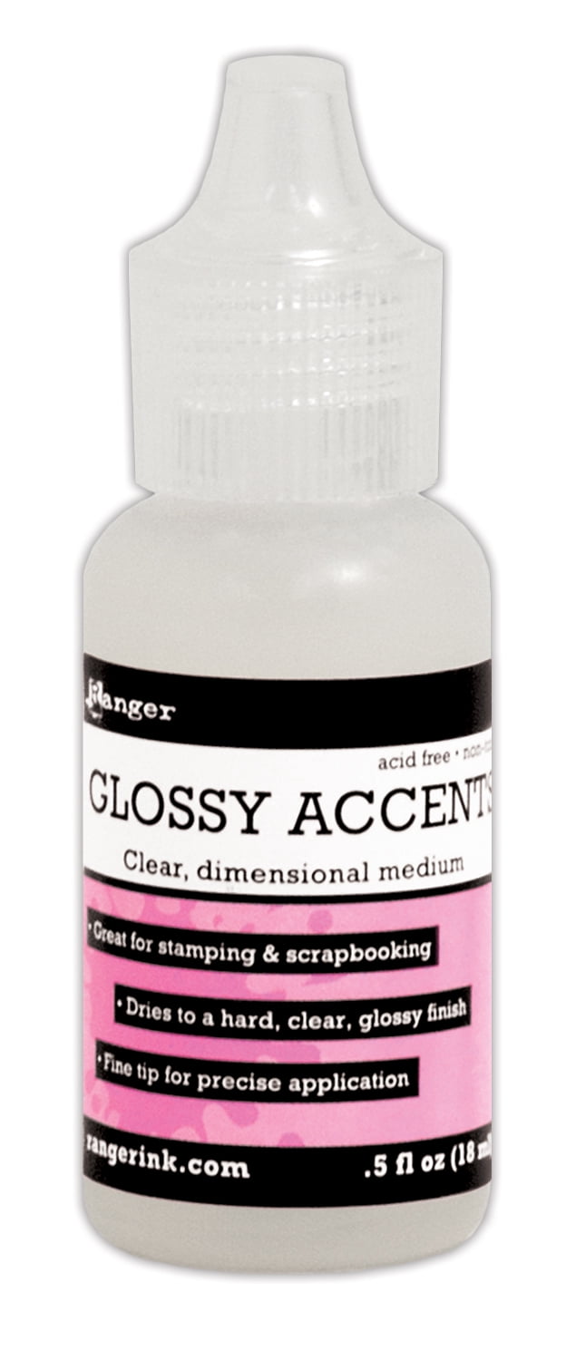 Ranger Inkssentials Glossy Accents Clear 3-Dimensional Gloss Medium, 2fl oz  