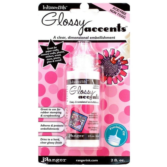 Ranger Glossy Accents Clear Dimensional Embellishment -1 Pack of 3 Piece