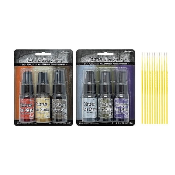 Ranger Holtz Distress Mica Stain Bundle - Halloween Mica Sets #5 & #6 with Trebbies Detail Sticks