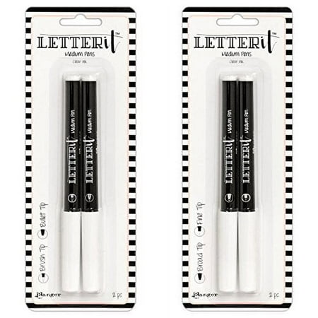Ranger Letter IT Medium PENS Clear Embossing Ink 2 Packs- Set #1 & #2