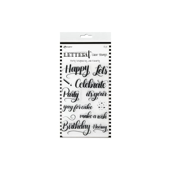 Ranger Letter It Clear Stamp Set Party