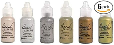 Ranger Liquid Pearls - Dimensional Pearlescent Paint, Set of Six Colors Bundle (More Metals)
