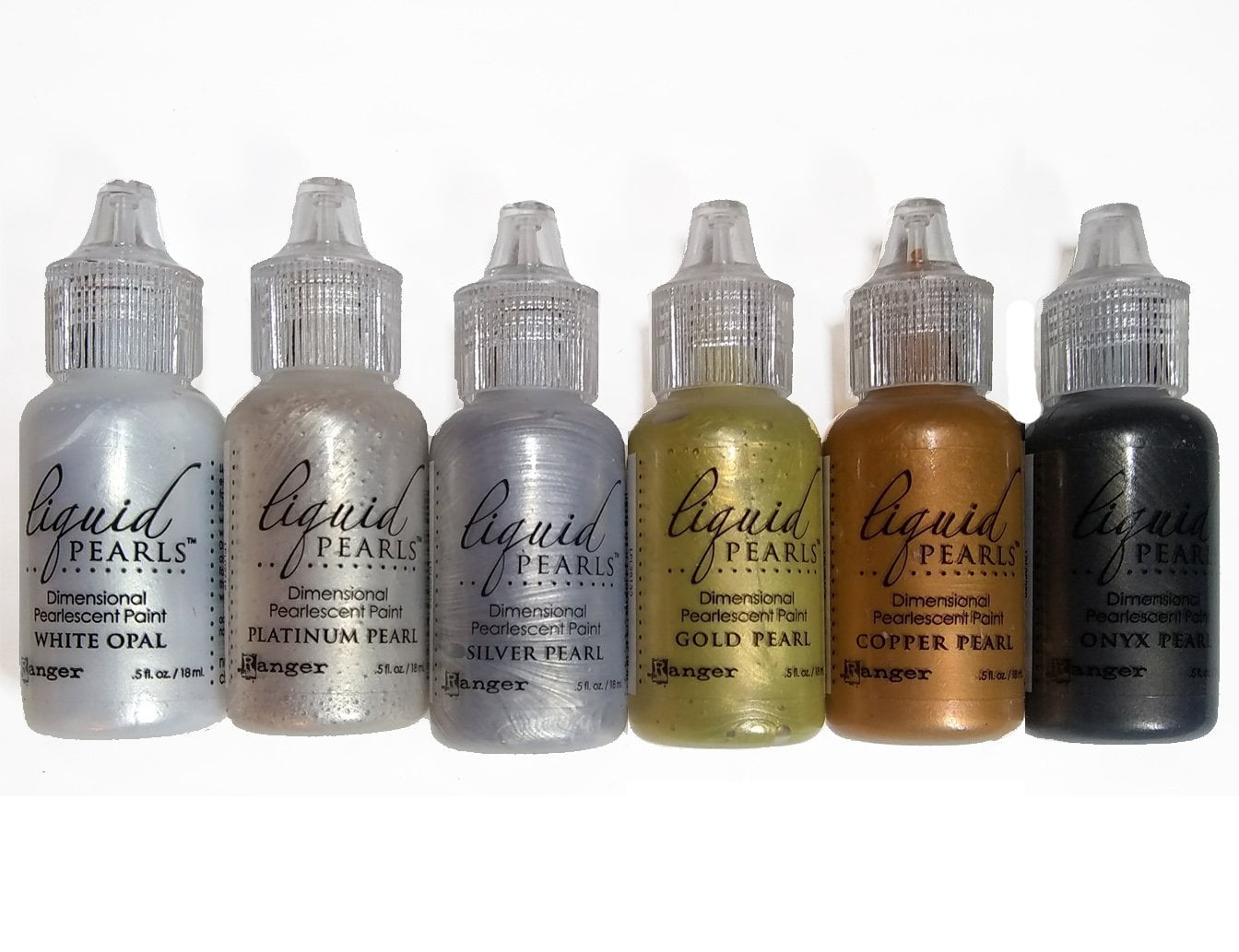 Ranger Liquid Pearls - Dimensional Pearlescent Paint, Set of Six Colors - Metals #2