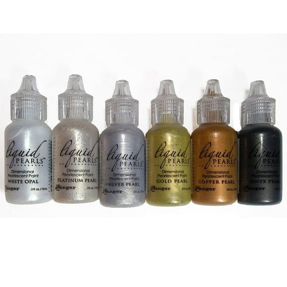 Ranger Liquid Pearls - Dimensional Pearlescent Paint, Set of Six Colors - Metals #2