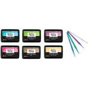 Ranger Simon Hurley Bundle - 6 Dye Ink Pad Collection with PTP Flash Deals Detail Sticks Clear Skies, Overzealous, Over The Moon, Prom Queen, Grrr!, Triple Berry