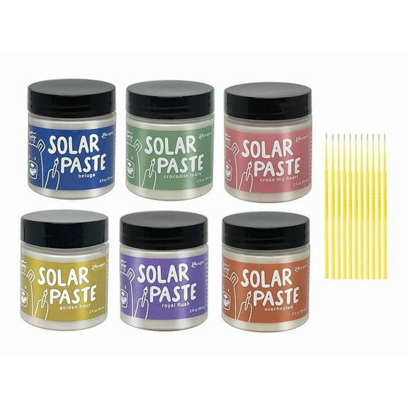 Ranger Solar Paste Bundle - Beluga, Crocodile Tears, Cross My Heart, Golden Hour, Overheated and Royal Flush - with Trebbies Detail Sticks