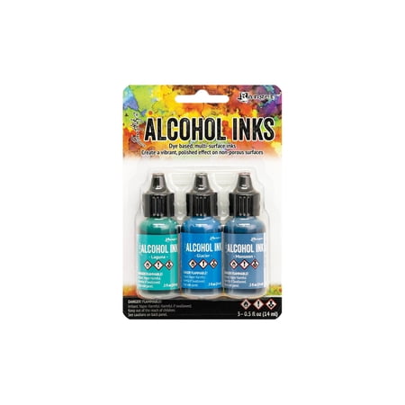 Ranger THoltz Alcohol Ink Set Teal/Blue Spectrum