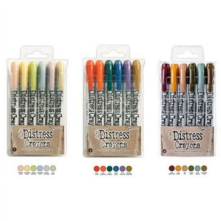 Ranger Tim Holtz 18 Distress Crayons Bundle Sets 8, 9, 10
