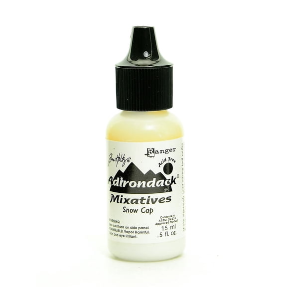 Ranger Tim Holtz Adirondack Alcohol Inks Snow Cap Mixatives 0.5 Oz. Bottle [Pack Of 3]