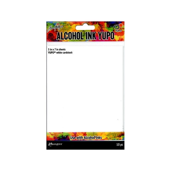 Ranger Tim Holtz Alcohol Ink Yupo Paper 5x7 White Cardstock 10pc