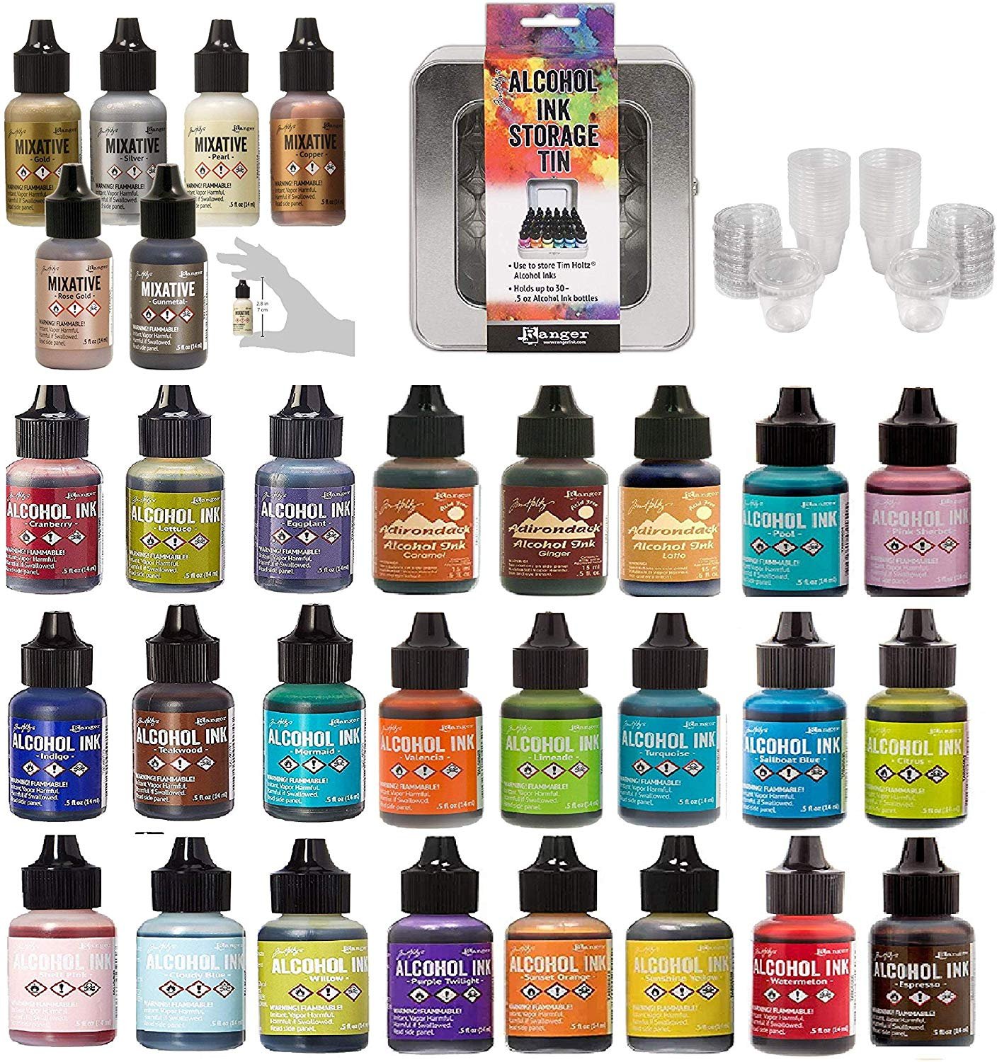 Ranger Tim Holtz Bundle Alcohol Ink x 24 Colors Metallic Mixatives