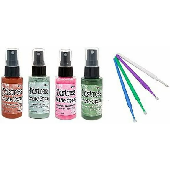 Ranger Tim Holtz Distress Oxide Spray Bundles Crackling Campfire, Rustic Wilderness, Kitsch Flamingo, Speckled Egg