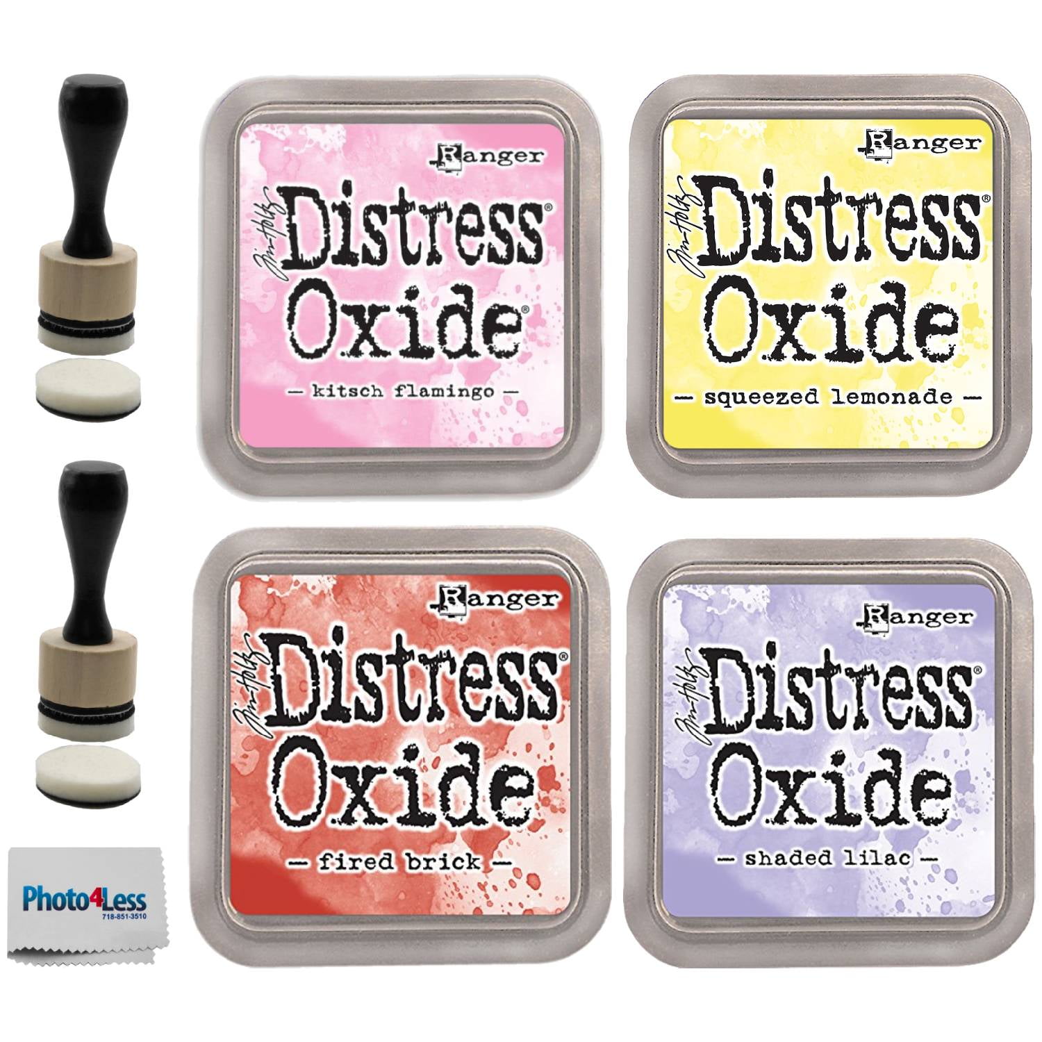 Encre Distress Oxide Tim Holtz - Couleur Squeezed Lemonade - Tampon 7,2 X 7,2 Cm - Effet Vieilli Et Réactif à L'Eau