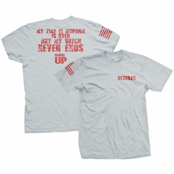 Ranger Up My Watch Never Ends Athletic Fit T-Shirt - Small - Silver