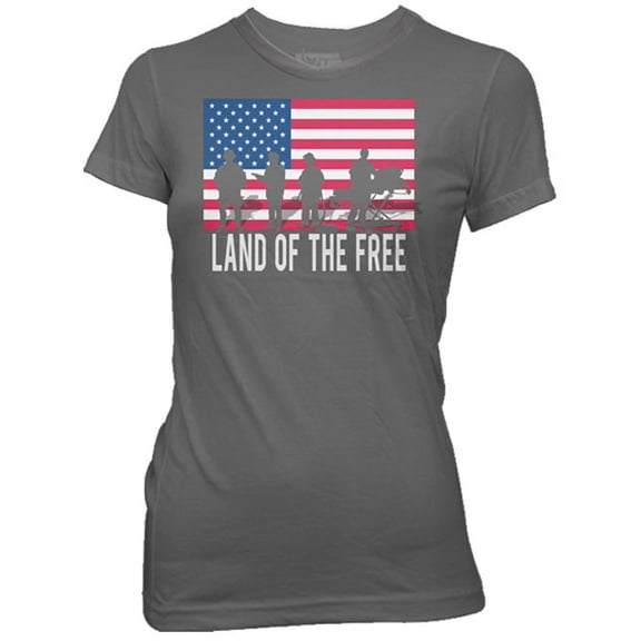 Ranger Up Women's Land of the Free T-Shirt - 2XL - Gray