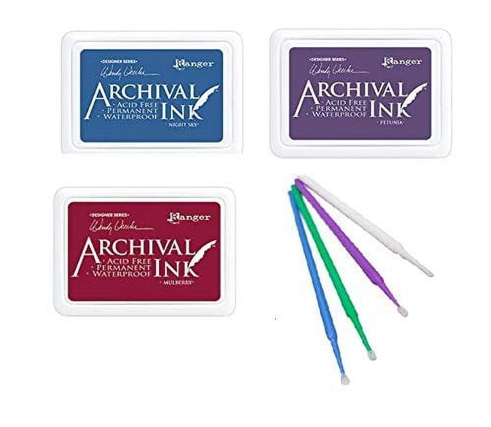 Ranger Wendy Vecchi Archival Ink Bundle - Mulberry, Night Sky, and Petunia 3 Ink Pad Set