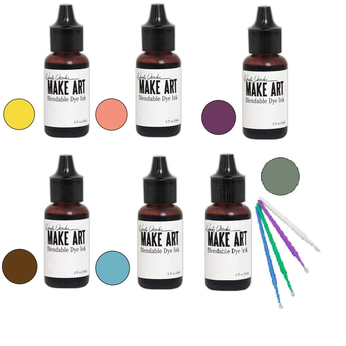 Ranger Wendy Vecchi Make Art Blendable Bundle - All 6 New February 2019 Colors Reinker 6 Set