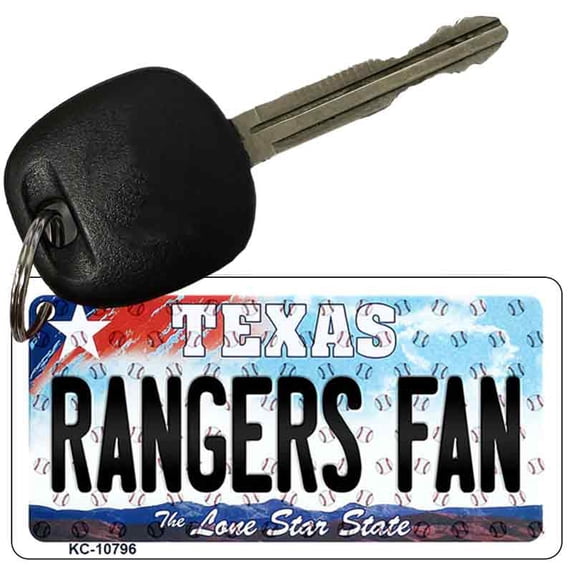 Rangers Fan Texas State License Plate Tag Key Chain KC-10796 3" x 1.5" Key Chain (KC)