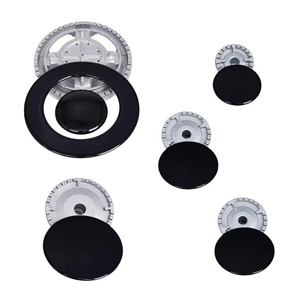 Ranges Burners Caps Metal Cooker Knobs and Covers Stove Replacement Parts Cooktop Burners Heads Metal Texture for Stove