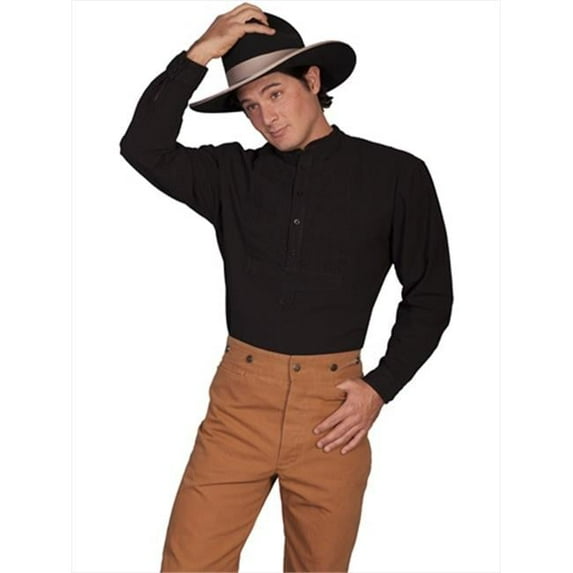 Rangewear 100 Percent Cotton Mens Holliman Shirt - Black, Large