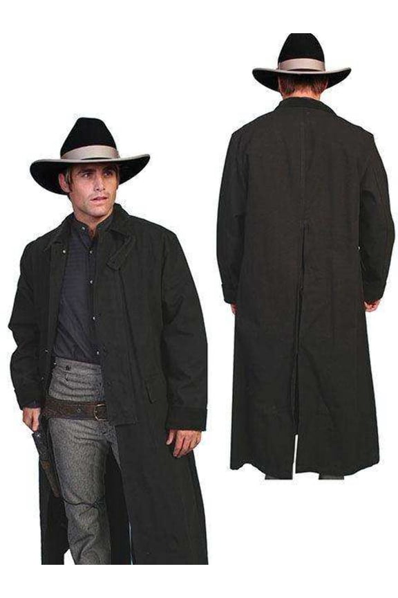 Scully RW107-BLK-XL Mens Rangewear Canvas Duster Jacket- Black- XL