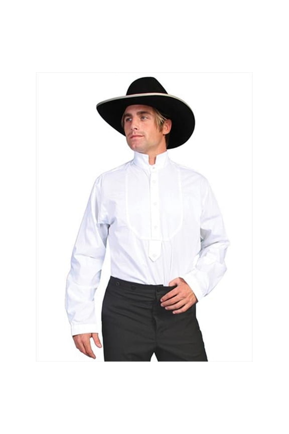 Rangewear By Scully Men's Rangewear High Collar Bib Front Shirt Big And Tall White 4X