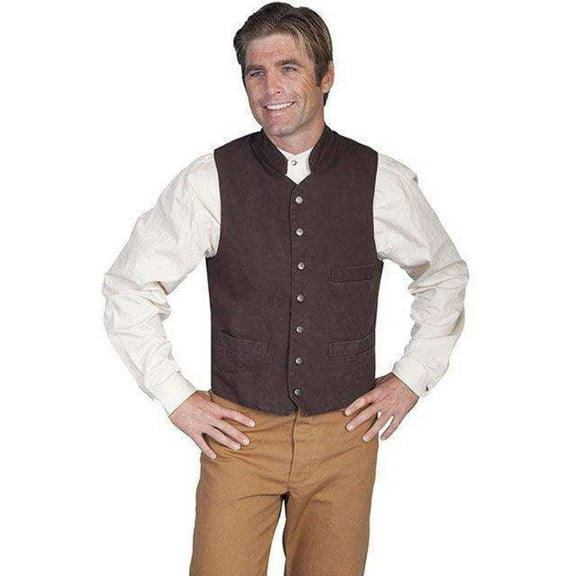 Rangewear By Scully Men's Rangewear Standup Round Collar Vest Walnut Medium